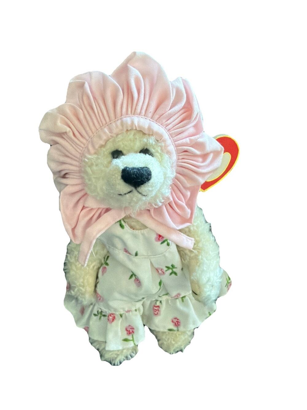 Rosalie the Bear TY 8" Plush 1993 with Pink Bonnet Attic Treasures Collection